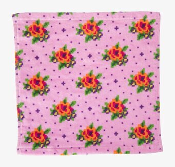 Tvättlapp Cross Stitch från Rice med färgglatt blommönster