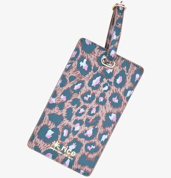 Bagage Tag från Rice med leopardmönster och justerbar rem