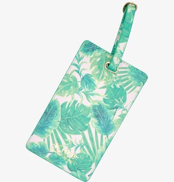 Bagage Tag från Rice med tropiskt bladmotiv och justerbar rem