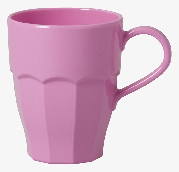 Mugg Med Handtag Rosa från Rice i ceriserosa melamin