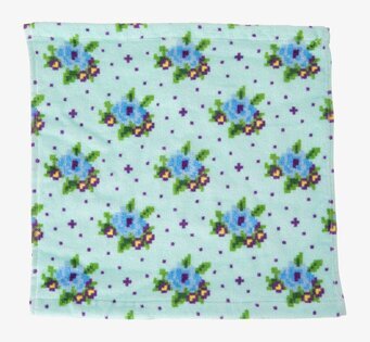 Tvättlapp Cross Stitch från Rice med blommor och korsmönster