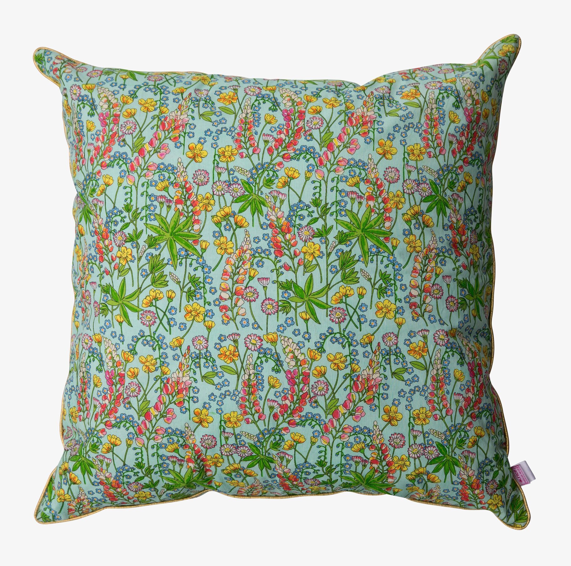 Kudde Lupin Print från Rice med färgglatt blommönster