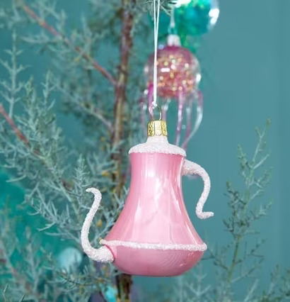 Christmas Ornament Teapot från Rice i julgran med glitter