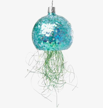 Christmas Ornament Jelly Fish från Rice med glittrande detaljer