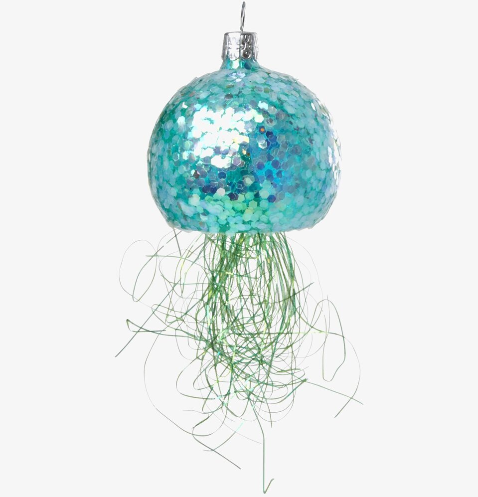 Christmas Ornament Jelly Fish från Rice med glittrande detaljer