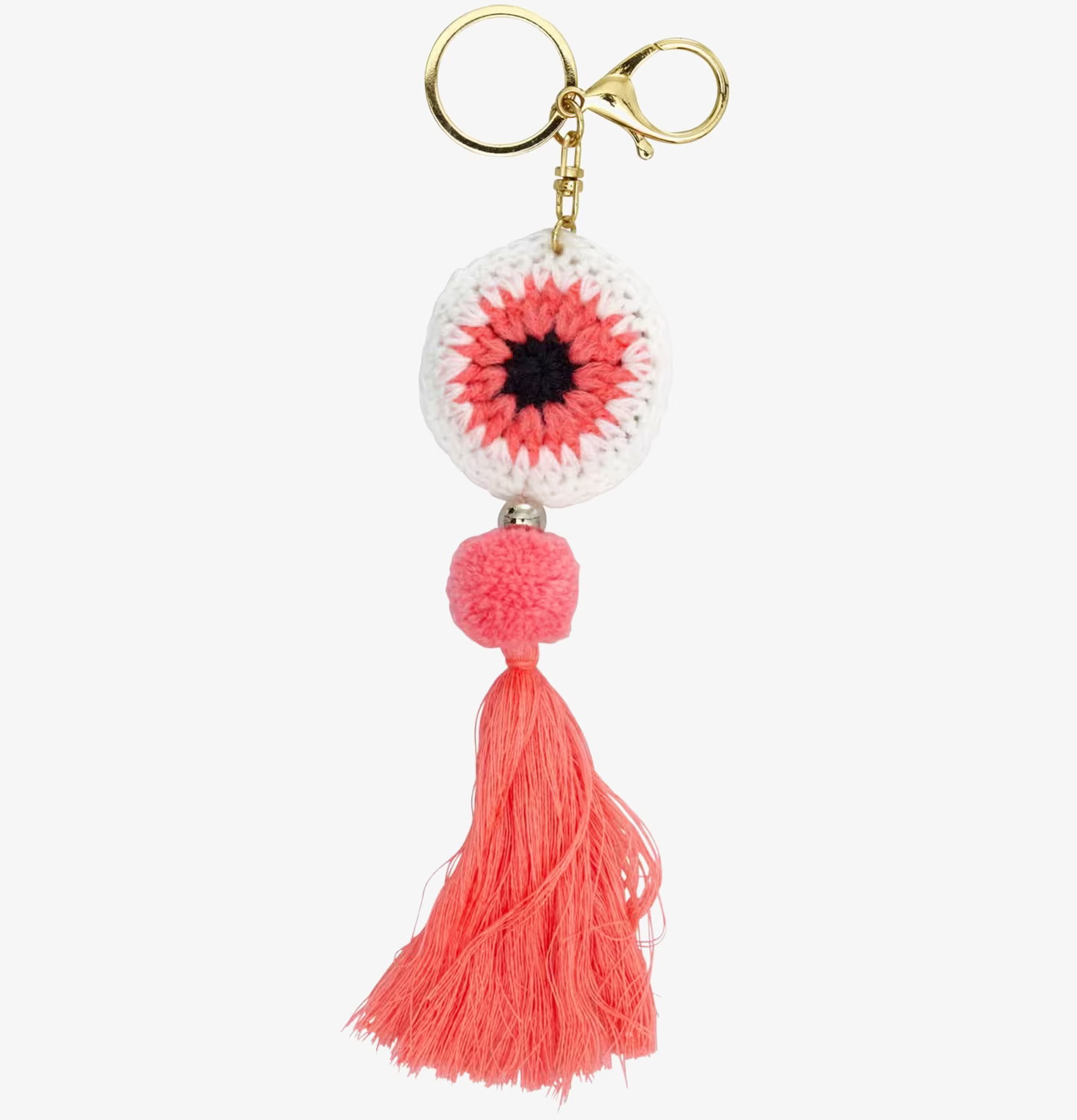 Nyckelring Tassel från Rice med virkad cirkel och tofs