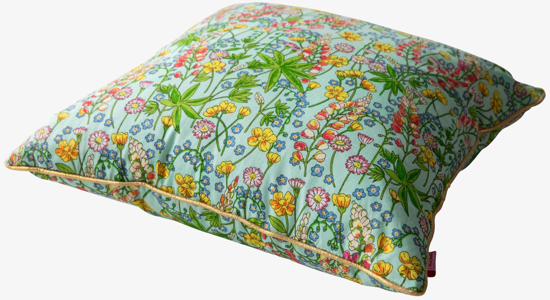 Kudde Lupin Print från Rice med färgglatt blommönster