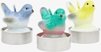 Värmeljus Fågel 4-Pack från Rice i livfulla färger