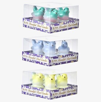 Värmeljus Fågel 4-Pack från Rice i pastellfärger