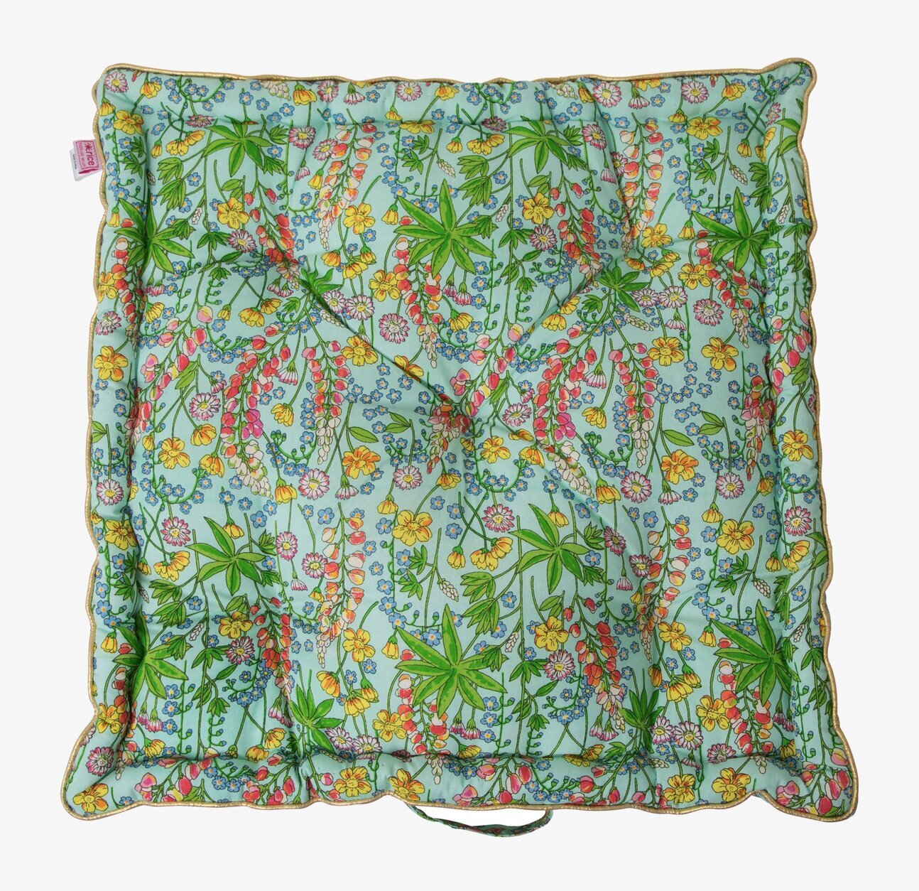 Golvkudde Lupin Print från Rice med färgstarkt blommönster