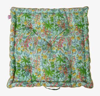 Golvkudde Lupin Print från Rice med färgstarkt blommönster