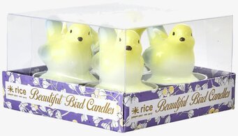 Värmeljus Fågel 4-Pack från Rice i genomskinlig förpackning