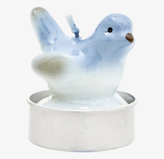 Värmeljus Fågel 4-Pack från Rice i blått, detaljerad design