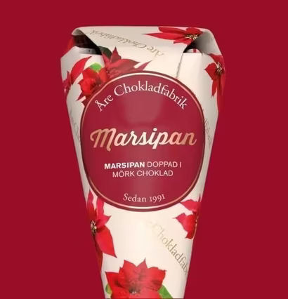 Marsipan - Chokladstrut från Åre Chokladfabrik i julig strut