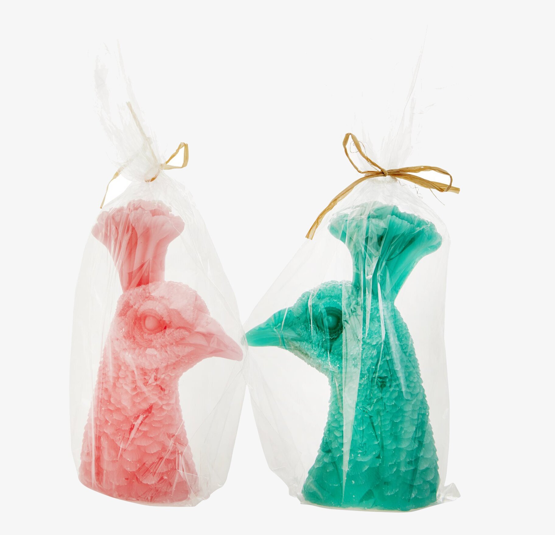 Ljus Påfågel från Rice i rosa och turkos med guldband