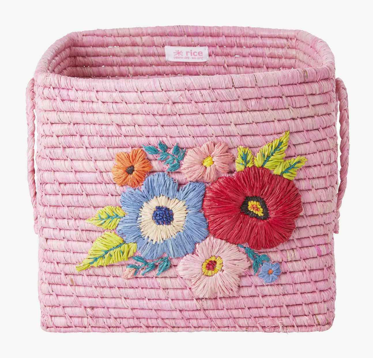 Förvaringskorg Flowers Pink från Rice med blomstermotiv