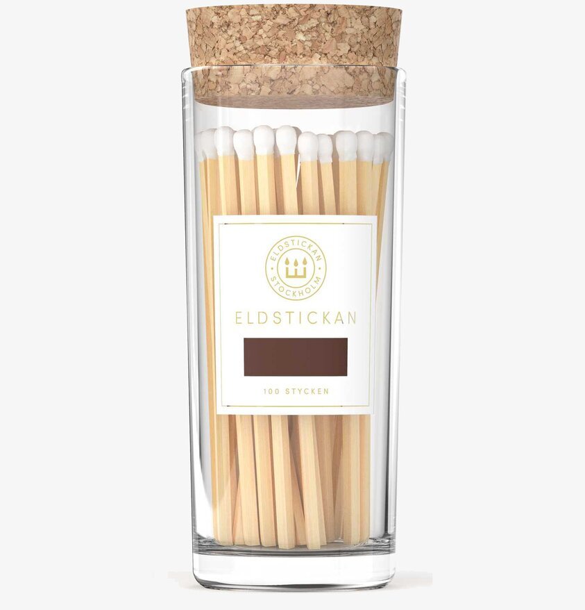 Tändstickor Stor Vit från New Ways Import i glasburk