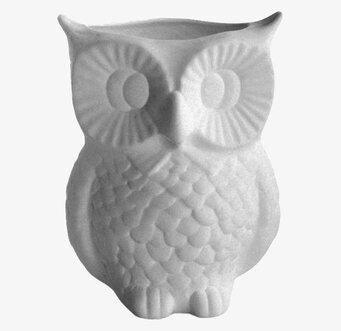Vas Uggla från House Doctor, vit med detaljerad uggledesign