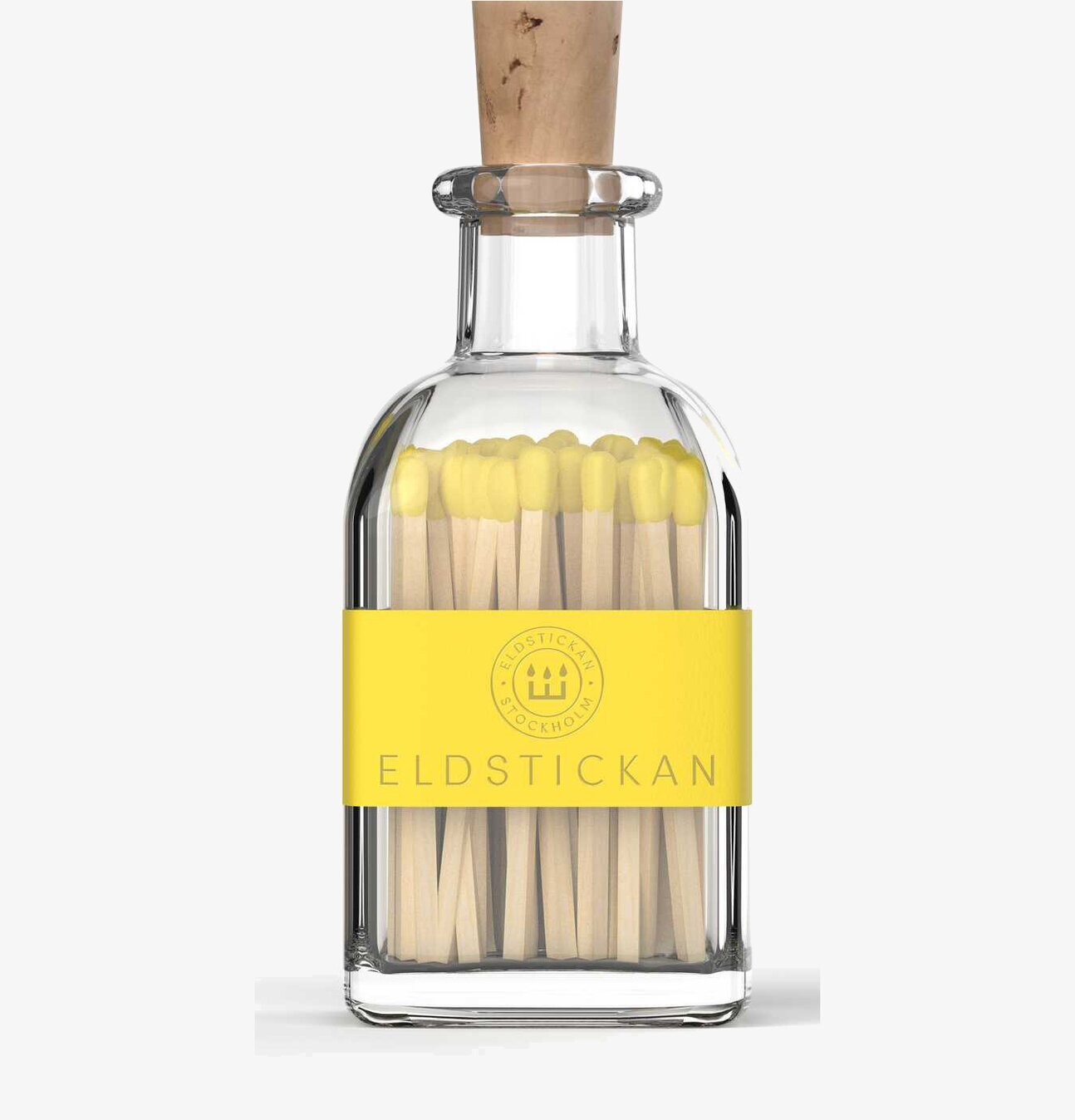 Tändstickor Liten Gul från Eldstickan i glasbehållare