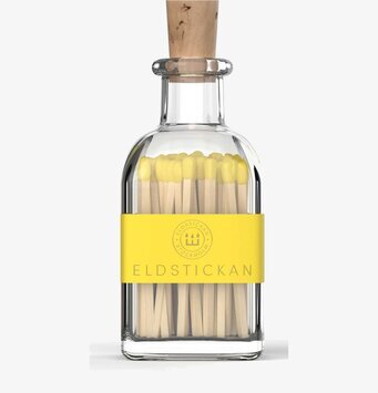 Tändstickor Liten Gul från Eldstickan i glasbehållare