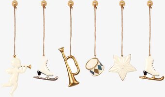 Box Julpynt Vit/Guld från Maileg med sex olika dekorationer