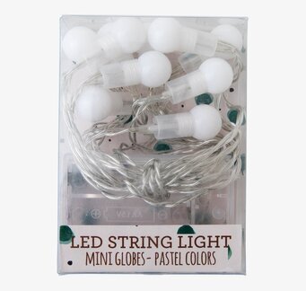 LED String Light Pastell från Rice i genomskinlig förpackning