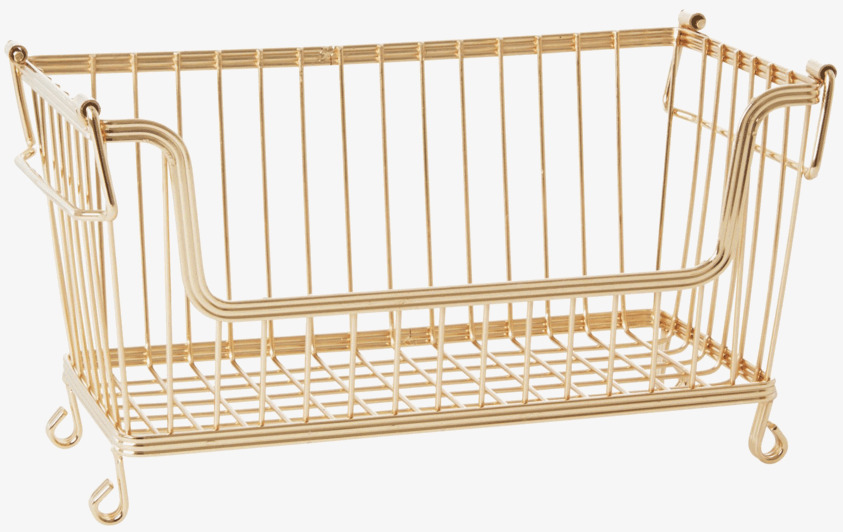 Trådkorg Guld Small från Rice i guldfärgad metalltråd