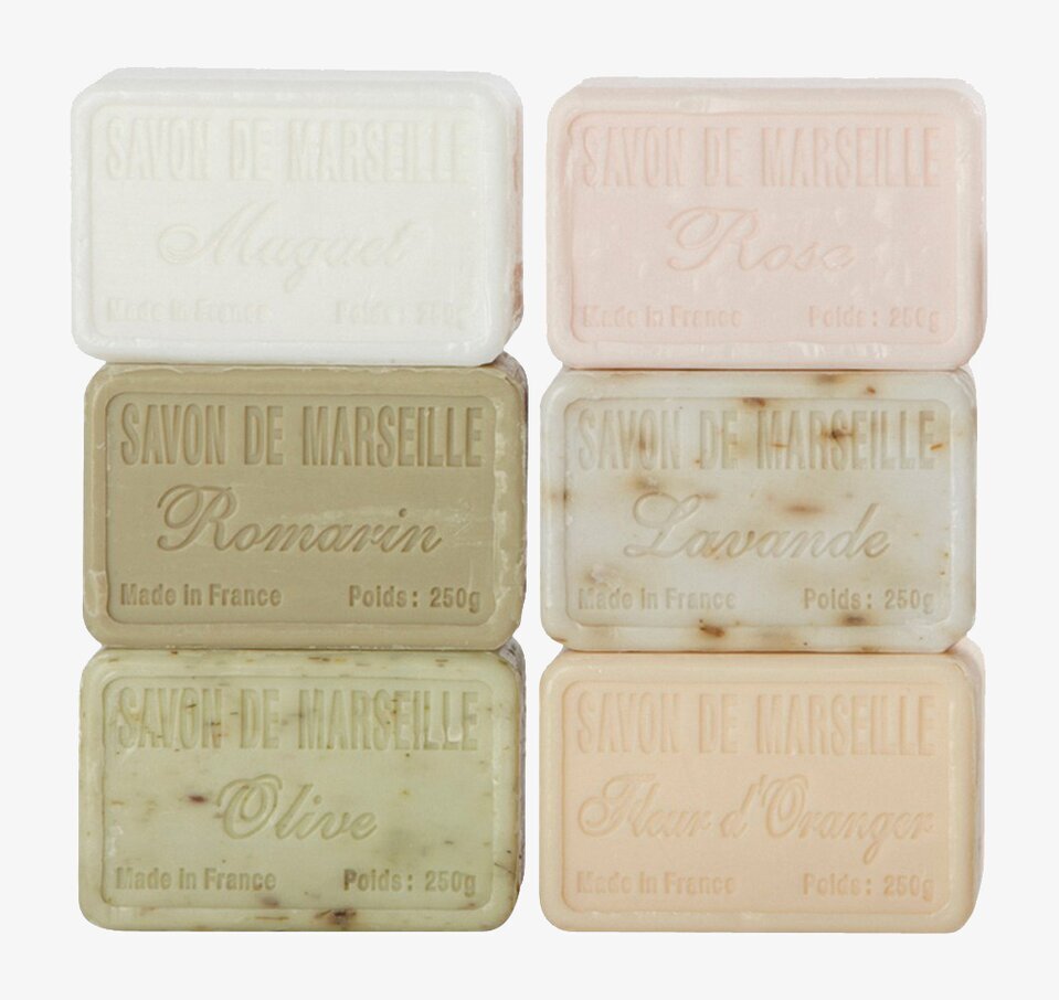 French Soap från House Doctor, sex handgjorda tvålar i rad