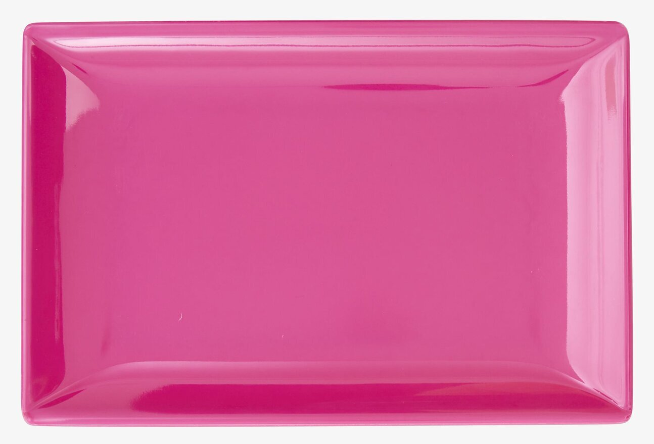 Rice Sushi Tray i rosa plast med slät yta och upphöjd kant