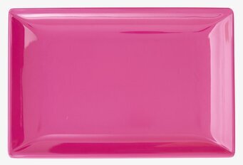 Rice Sushi Tray i rosa plast med slät yta och upphöjd kant