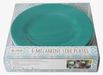 Tallrikar Urban Colors från Rice i förpackning, sex stycken