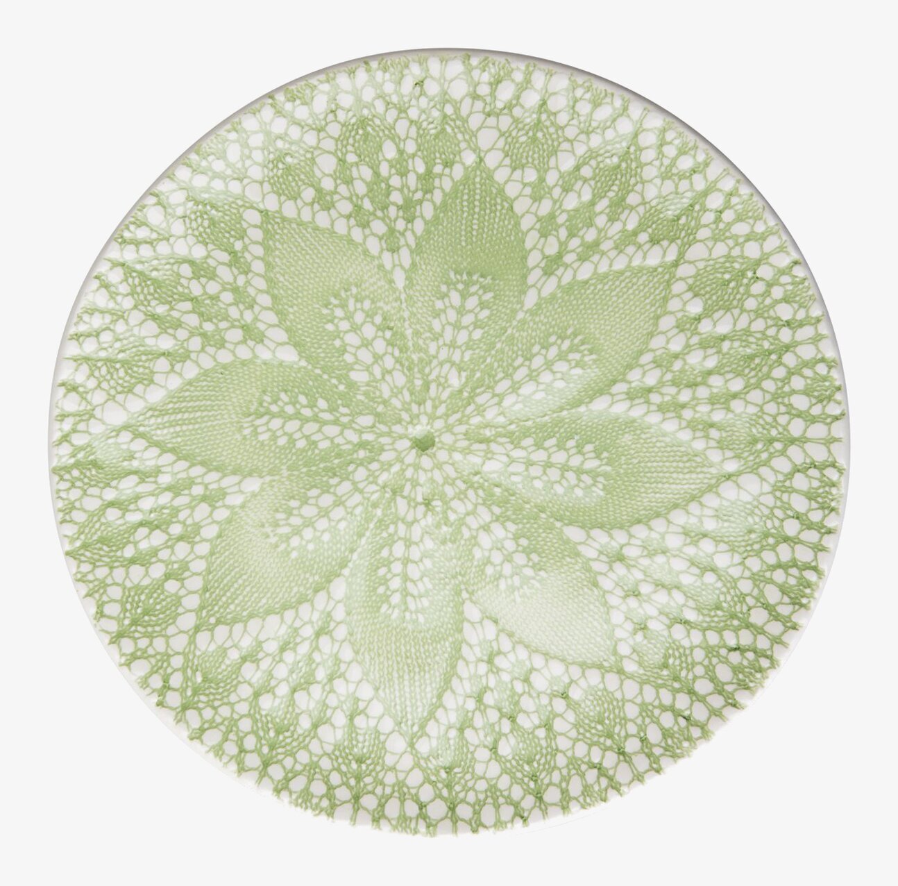 Dessert Tallrik Green Lace från Rice med spetsmönster