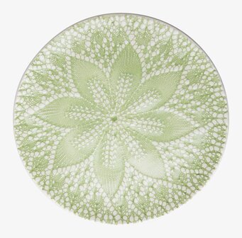 Dessert Tallrik Green Lace från Rice med spetsmönster