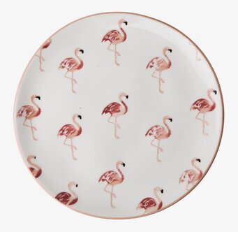Dessert Tallrik Flamingo från Rice med rosa flamingomönster