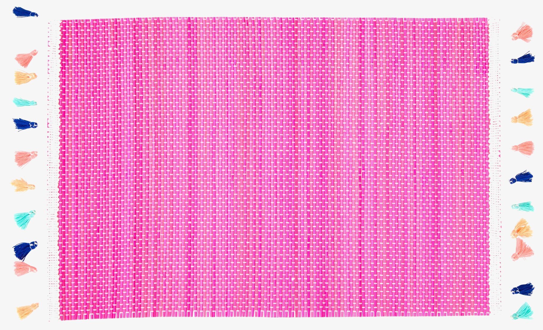 Bordsunderlägg Tassel från Rice med färgglada tofsar