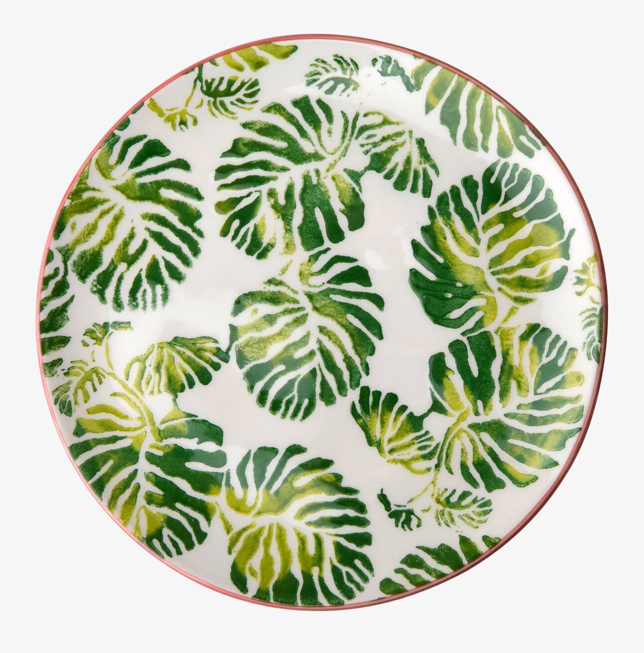 Dessert Tallrik Tropic Leaf från Rice med tropiskt bladmönster