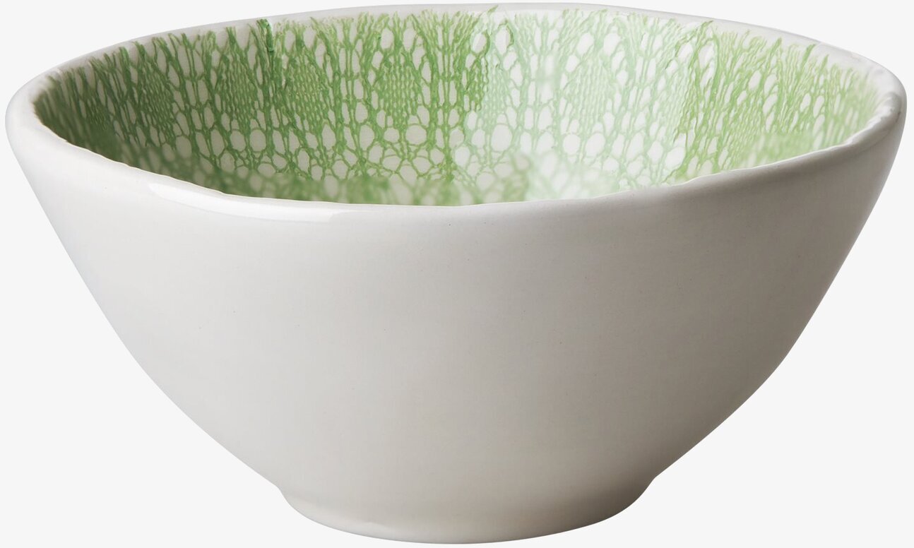 Skål Green Lace från Rice med grön spetsdesign inuti
