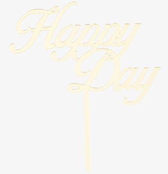 Tårtdekoration - Happy Day från Rice i kursiv stil