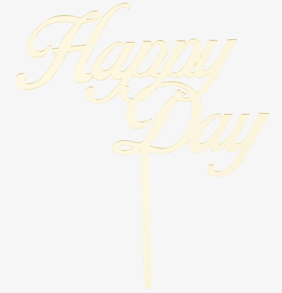Tårtdekoration - Happy Day från Rice i kursiv stil