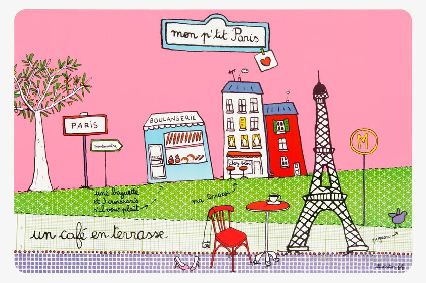 Bordstablett Paris från Derrière la porte med Paris-motiv