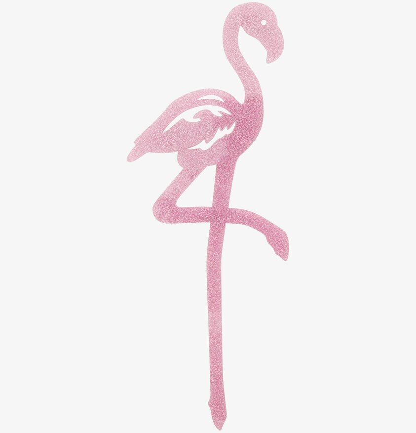 Tårtdekoration - Flamingo från Rice i rosa glitterdesign
