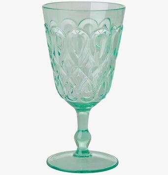 Vinglas Swirly Pastel Green från Rice med swirly design