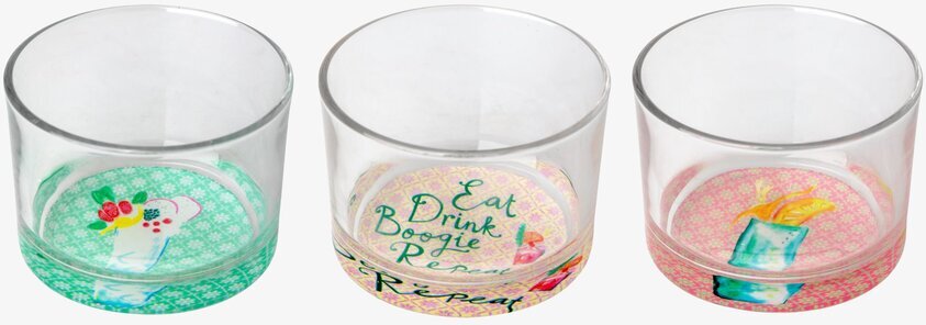 Tre Små Tumblerglas Cocktail Print från Rice med olika mönster