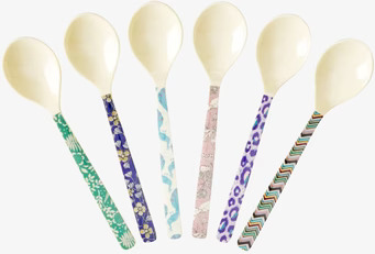 Korta Skedar - LBC Prints från Rice med färgglada handtag