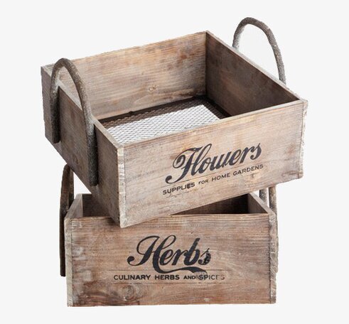 Blom & kryddförvaring från House Doctor i rustikt trä