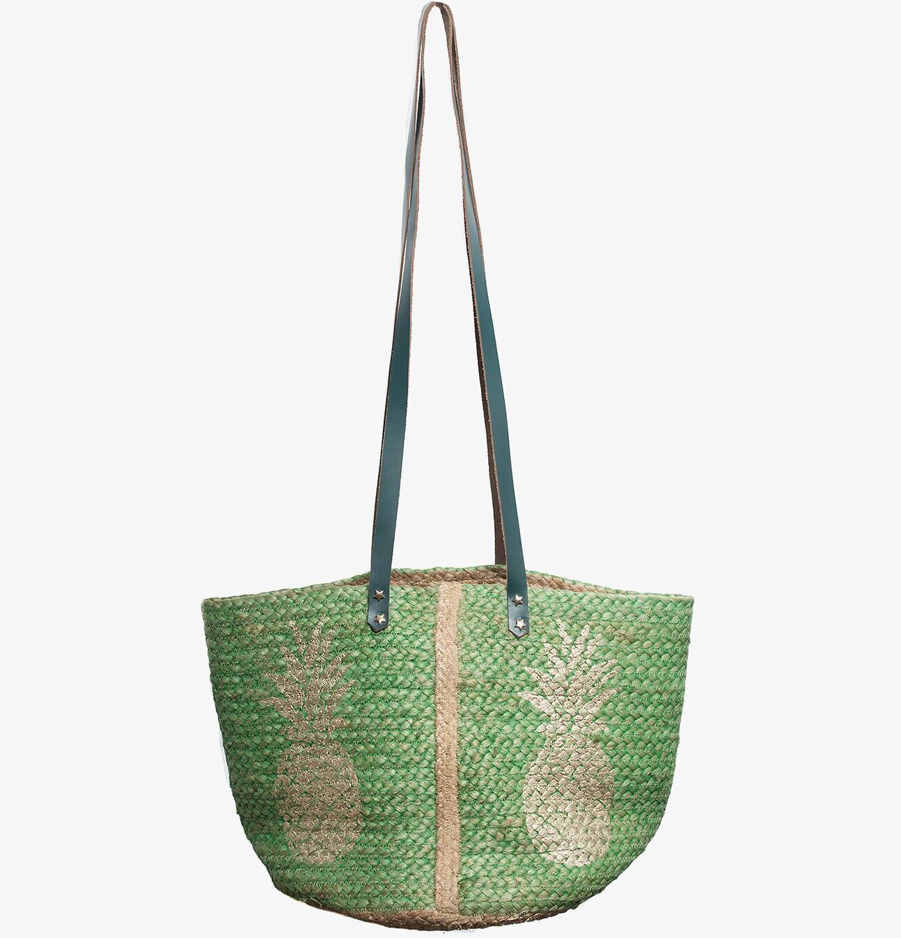 Beach Bag Pineapple Green från By Mrs P med ananasmotiv