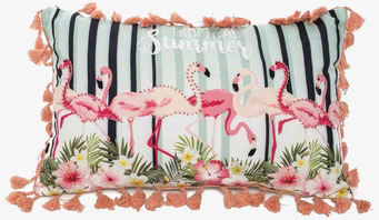 Flamingo Tropical Summer dekorationskudde från By Mrs P