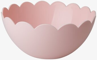 Salladsskål från Rice i ljusrosa med vågformad bräda