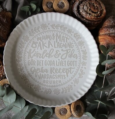 Pajform Kärlek & Fika Vit från Majas Cottage med bakverk