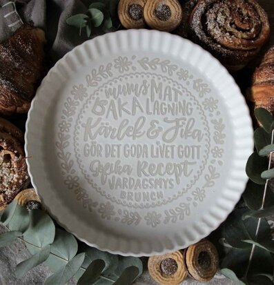 Pajform Kärlek & Fika Vit från Majas Cottage med bakverk